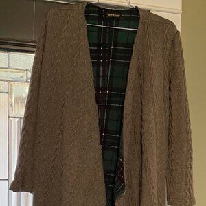 Reborn Women's Open Front Flannel Cardigan